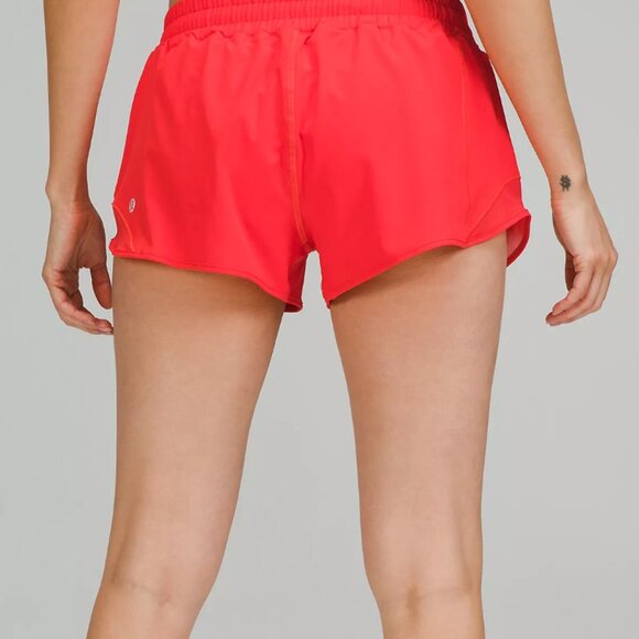 Lululemon Hotty Hot Low Rise Shorts 2.5” Neon Red Size 2 Bright Coral - Picture 2 of 11